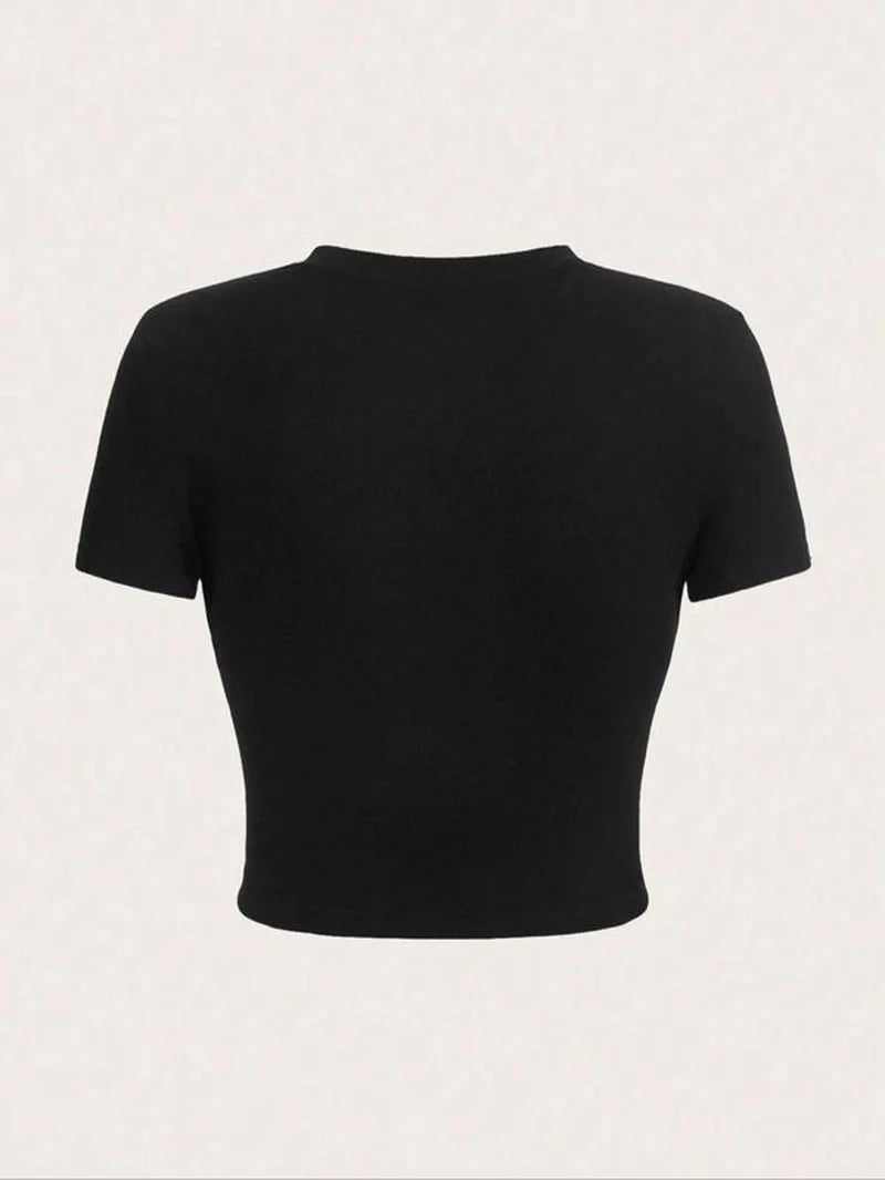 Women'S Letter Print round Neck Graphic Tee, Vintage Trendy Casual Soft Shortsleeve T-Shirt for Daily Wear, Graphic Tees, Lady Comfort Summer Outfit