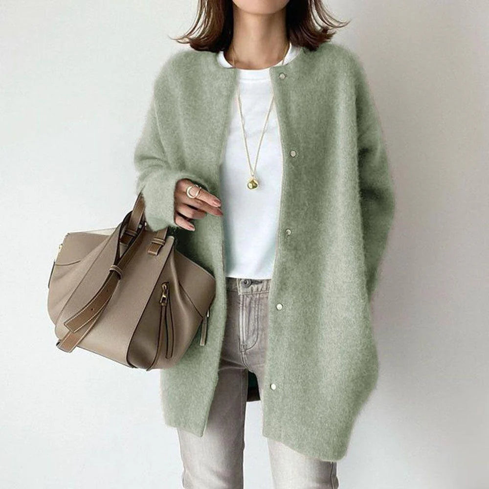 Ins Single Breasted Cardigans Fashion Solid Color Knitted Jacket Women'S Autumn Spring Clothing