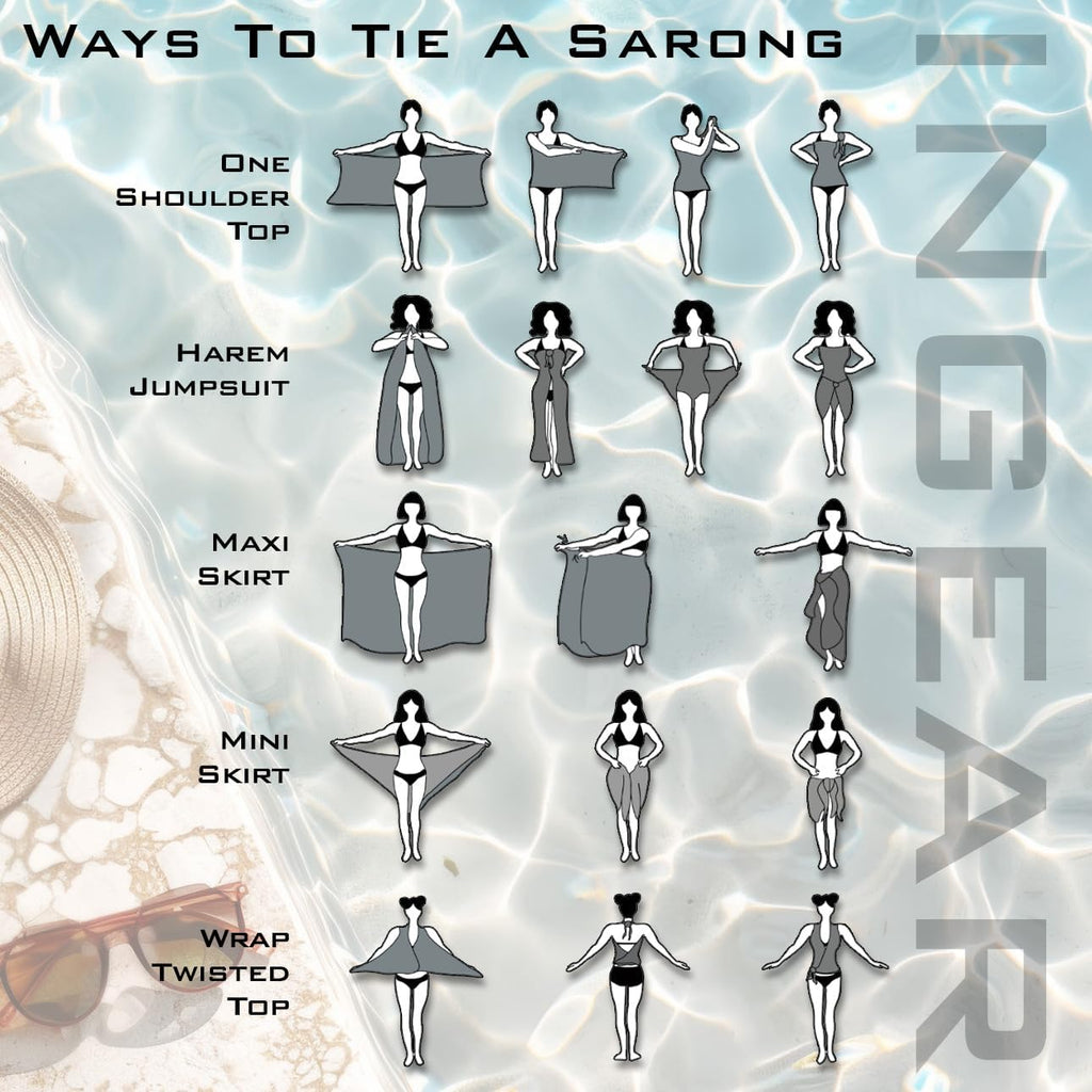 Sarong Bathing Suit Cover up for Women – Long Pareo Beach Wraps, Swimsuit Coverup Skirt, Stylish Bikini Cover Up